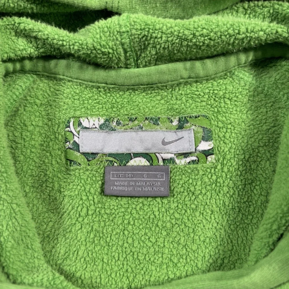 Vintage Nike Hoodie Sweatshirt‎ Womens L Green Lightwight Logo Athletic Dept Y2K